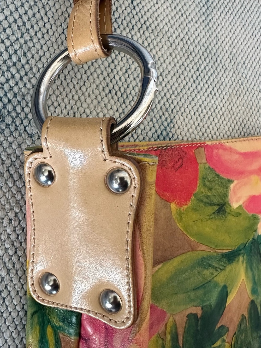 Maurizio Taiuti Floral Pink and Green Shoulder Bag - Picture 5 of 13